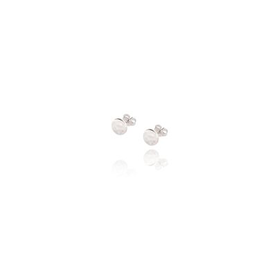 Basic VI Ear Studs Hammered - Silver