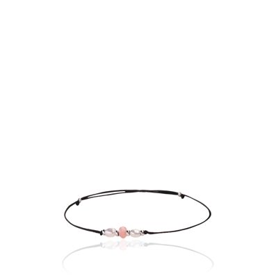 Francis Armband | Andenopal rosa & Keshi Perlen - Silber