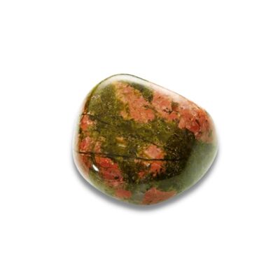 “Family and Heart Center” Tumbled Stone in Unakite