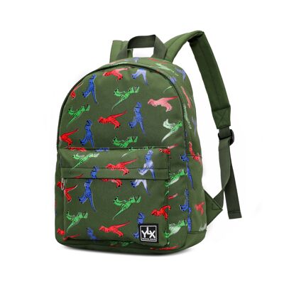 YLX Hemlock Backpack | Kids - Army Green & Dinosaurs - AGD