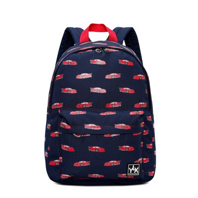 Zaino in cicuta YLX | Bambini - Auto blu navy e rosse - BRC