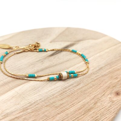 Turquoise double wrap bracelet