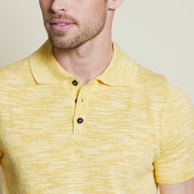 Yellow short-sleeved polo shirt