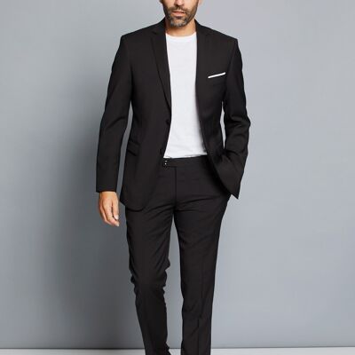 Black wool suit