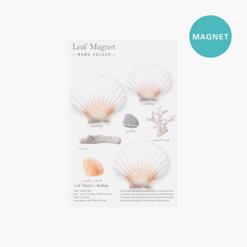 Aimants leaf magnet coquillage rose - mer- maritime