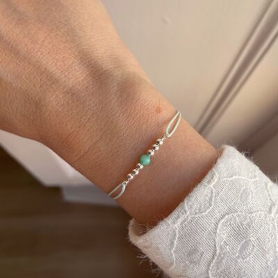 Happy Mother's Day bracelet - silver - amazonite