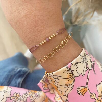 Happy Mother's Day bracelet - yellow goldfilled - tourmaline