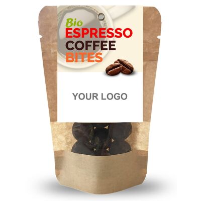 Bouchées de café expresso bio personnalisées