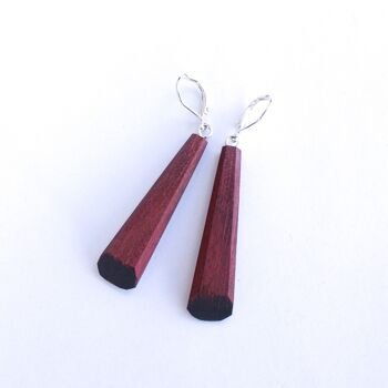 Boucles d'oreilles en bois d'amarante 2