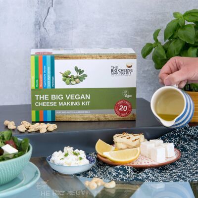 GROSSES VEGANES KÄSE-HERSTELLUNGS-SET, glutenfreies Öko-Geschenk für Feinschmecker