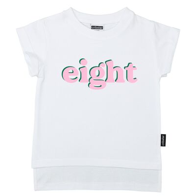 otto - T-shirt retrò - Rosa - Bianco - 4-5 anni