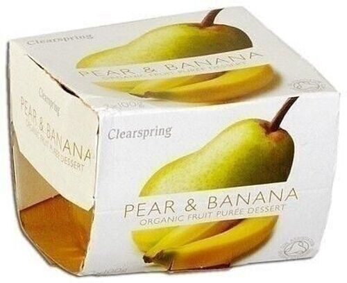 Puré de Pera y Plátano 2x100gr. Clearspring