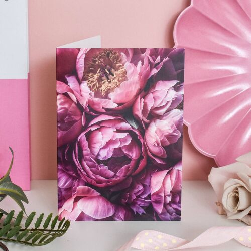 Floral Dark Peonies Card