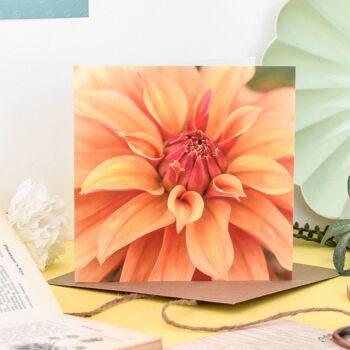 Carte florale de dahlia orange 2