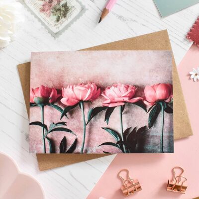 Floral Peony Stems Card