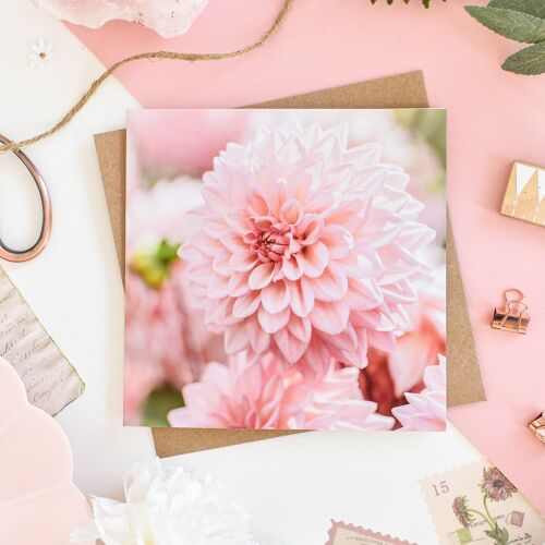Floral Pink Dahlia Card