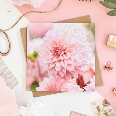 Floral Pink Dahlia Card