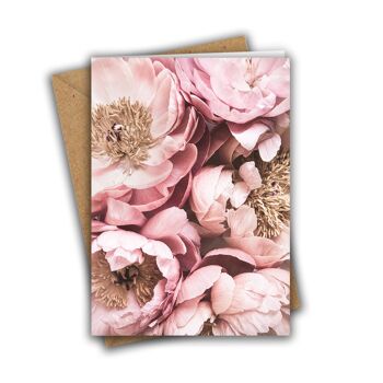 Carte florale pivoines rose fard à joues 2