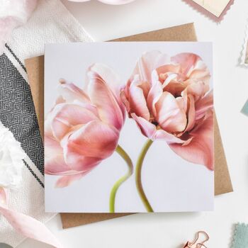 Carte florale de tulipes roses 1