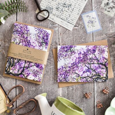 Floral Wisteria Card Pack of 8