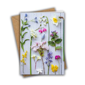 Lot de 8 cartes fleurs printanières 4