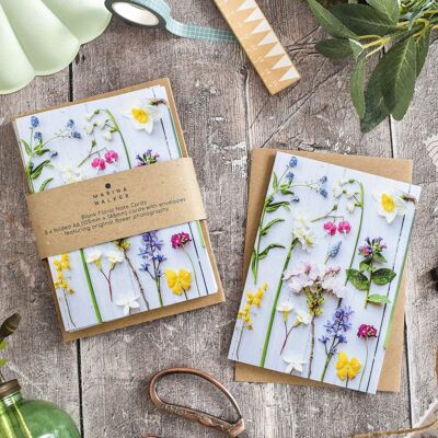 Frühlingsblumen-Kartenpackung mit 8 Stück