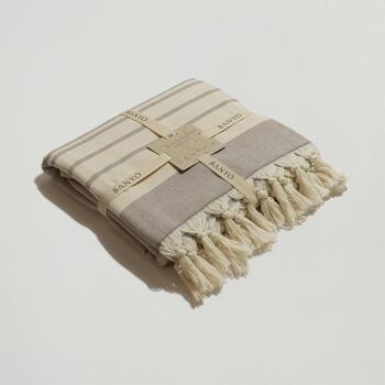 Serviette double face - beige 5