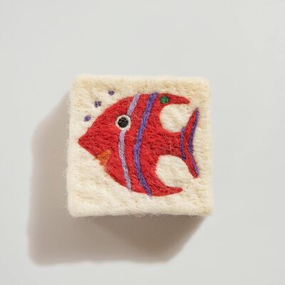 Felt soap - red fish