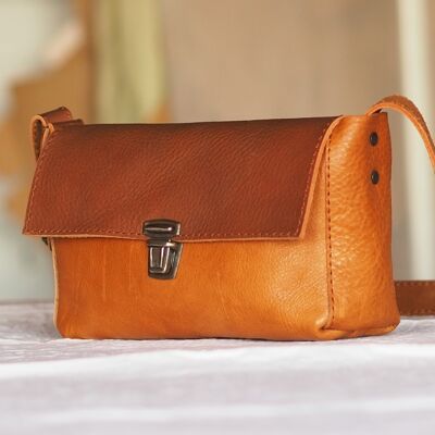 Small Brown Leather Shoulder Bag, RETRO