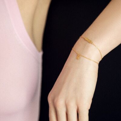 Thin chain bracelet (H 1.1 cm / W 3.9 cm) Bloomy