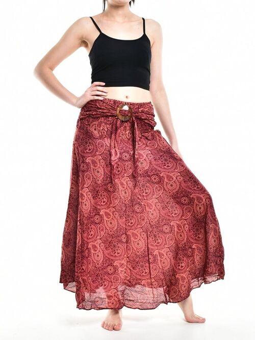 Bohotusk Red Orbit Long Skirt With Coconut Buckle (& Strapless Dress) , Small / Medium (UK 8 - 12)
