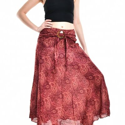 Bohotusk Red Orbit Long Skirt With Coconut Buckle (& Strapless Dress) , Large / X-Large (UK 14 - 16)