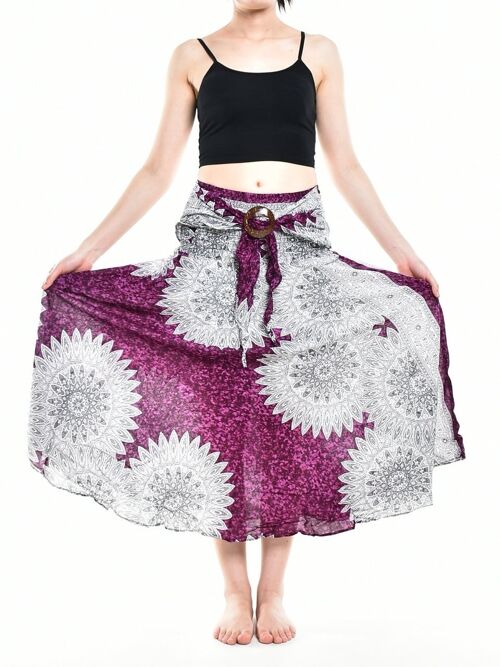Bohotusk Purple Snowflake Long Skirt With Coconut Buckle (& Strapless Dress) , S/M Only