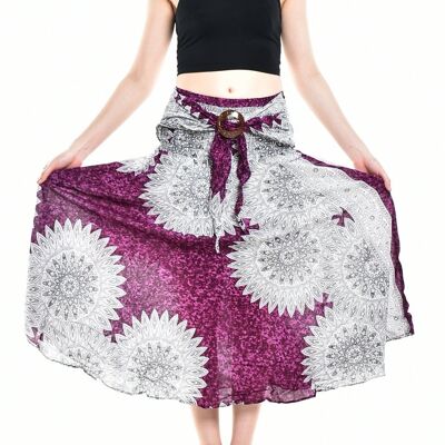 Bohotusk Purple Snowflake Long Skirt With Coconut Buckle (& Strapless Dress) , S/M Only