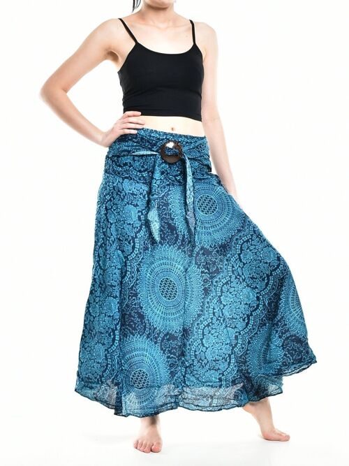 Bohotusk Blue Night Glow Long Skirt With Coconut Buckle (& Strapless Dress) , S/M Only