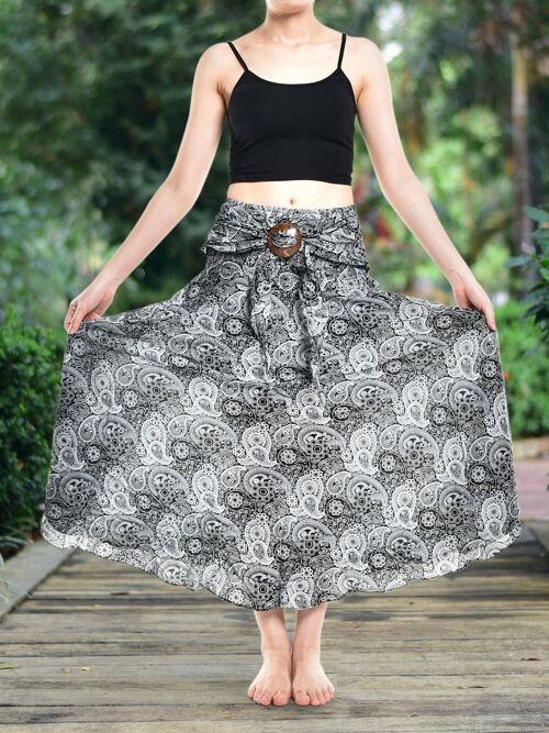 Bohotusk Black Orbit Long Skirt With Coconut Buckle (& Strapless Dress) , Large / X-Large (UK 14 - 16)