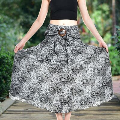 Bohotusk Black Orbit Long Skirt With Coconut Buckle (& Strapless Dress) , Large / X-Large (UK 14 - 16)