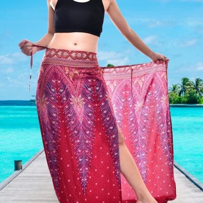 Bohotusk Red Peacock Sarong Super Soft 220cm x 102cm , 220 x 102 cm