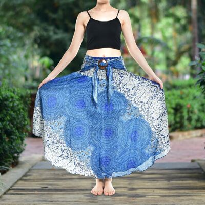 Bohotusk Blue Marble Long Skirt With Coconut Buckle (& Strapless Dress) , 2XL / 3XL (UK 18 - 20)