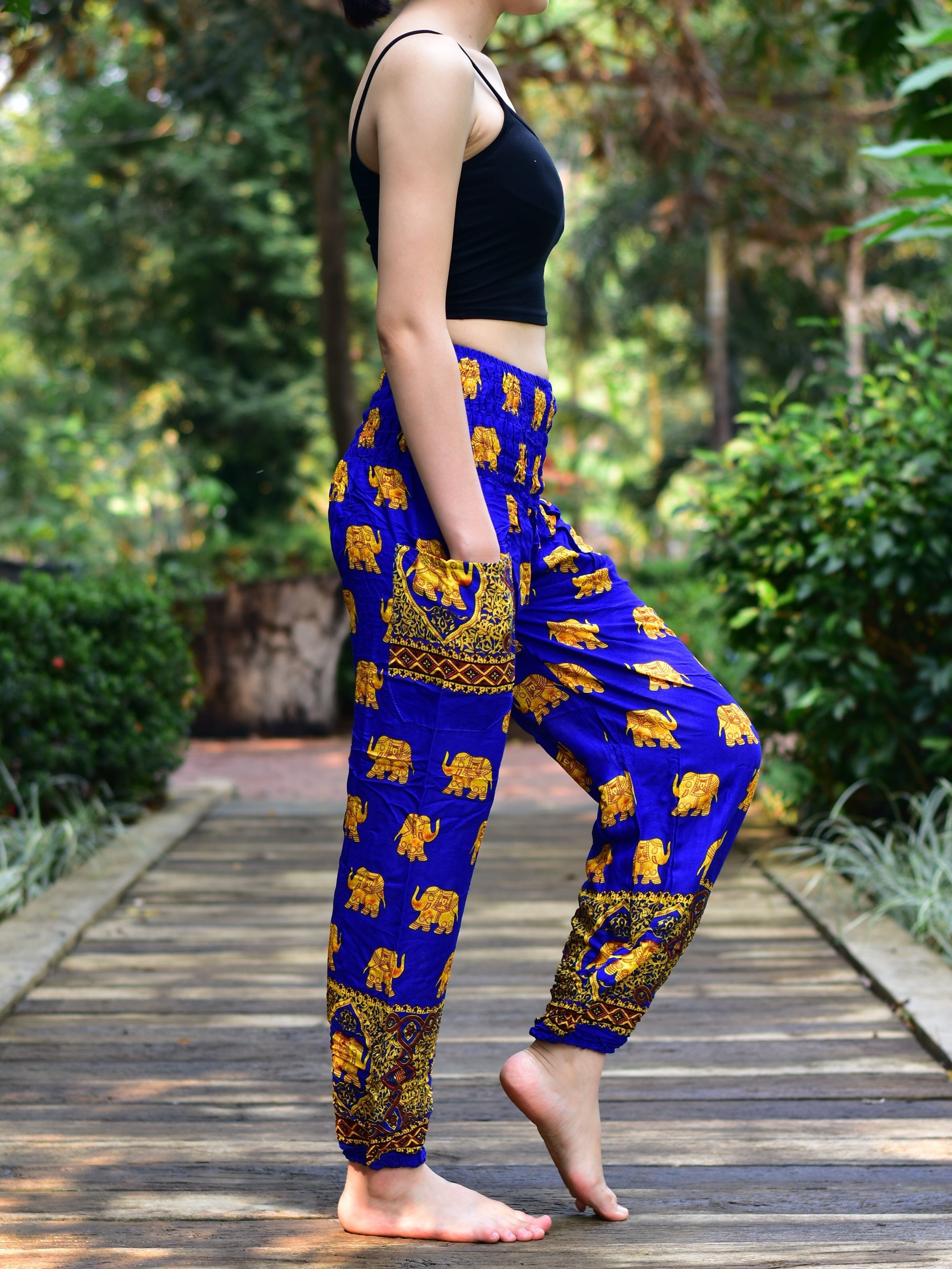 Stylish Designer Green Women Harem Pants with Cool Design - VedIndia.com