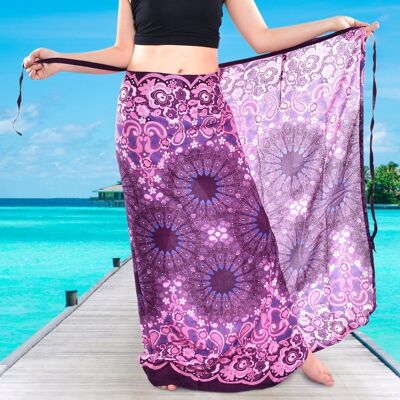 Bohotusk Purple Ink Splash Sarong Super Soft 220cm x 102cm , 220 x 102 cm