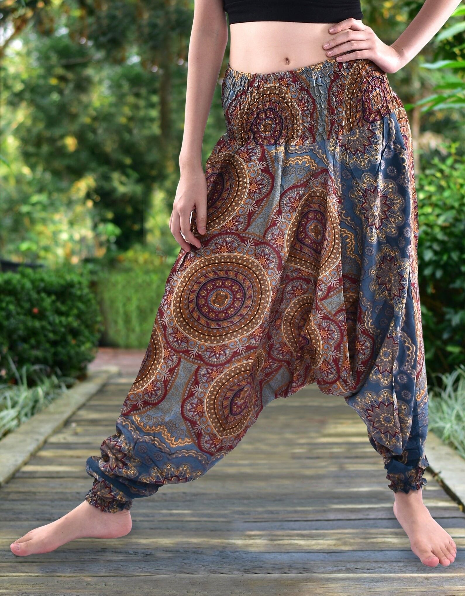 Bohotusk Womens Plain Harem Pants 4 Sizes Available S/M, LXL, 2XL/3XL, 4XL  Hand Made in Thailand Stock in UK - Etsy UK
