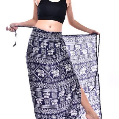 Bohotusk Navy Blue Elephant Print Sarong Super Soft 220cm x 102cm , 220 x 102 cm