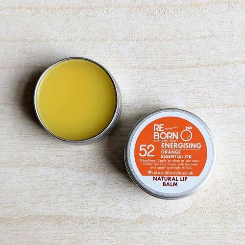 Reborn Handmade Natural Lip Balm (15g) - with Orange Essential Oil