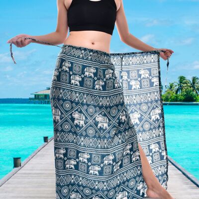 Bohotusk Green Elephant Print Sarong Super Soft 220 cm x 102 cm, 220 x 102 cm