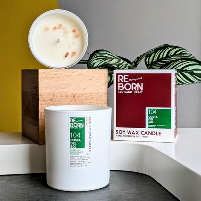 Reborn Soy Wax Candle - 104 Costa Del Sol - Rosemary, Eucalyptus & Patchouli (200ml)