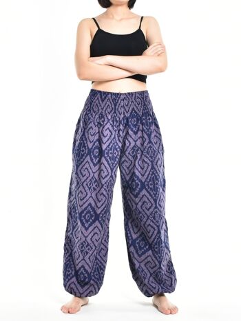 Bohotusk Sarouel en coton labyrinthe violet bleu pour femme, petit/moyen (taille 8 à 12) 6