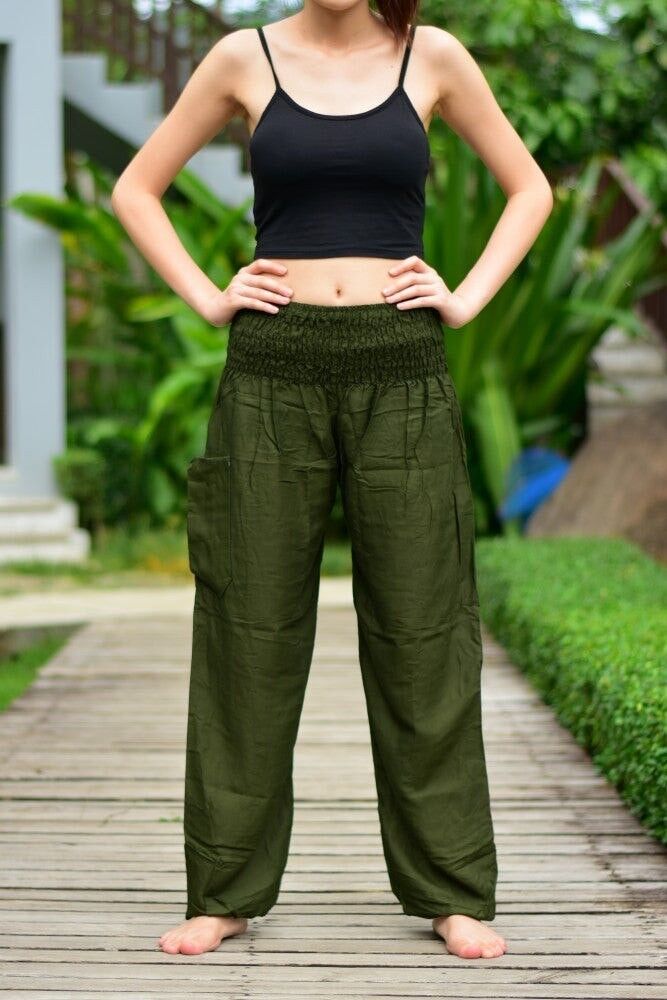 Olive green 2025 pants for girls