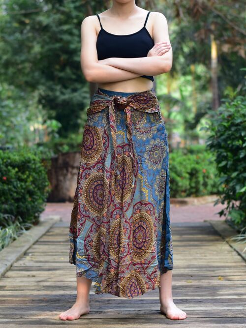Bohotusk Grey Solar Circle Long Skirt With Coconut Buckle (& Strapless Dress) , Small / Medium (UK 8 - 12)