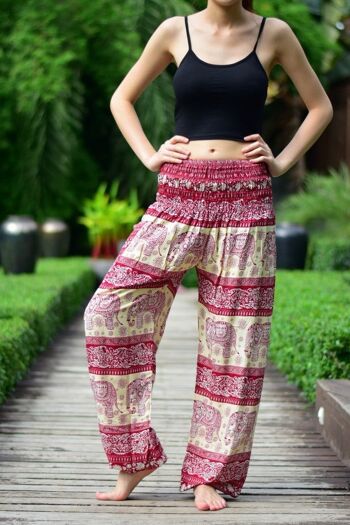 Buy wholesale Bohotusk Maroon Moonshine Print Womens Harem Pants Tie Waist  , Small / Medium (Size 8 - 12)